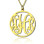18ct Gold Plated Circle Monogram Necklace