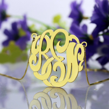 18ct Gold Plated Large Monogram Necklace Hand-painted 18ct Gold Plated Large Monogram Necklace Hand-painted