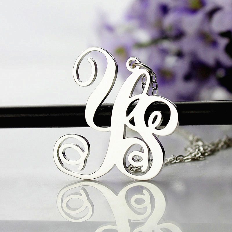 Personalised Sterling Silver 2 Initial Monogram Necklace Personalised sterling silver two-initial monogram necklace