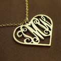 Personalised heart initial monogram necklace