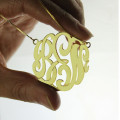 Hand-painted 18ct gold plated large monogram necklace with scripted initials