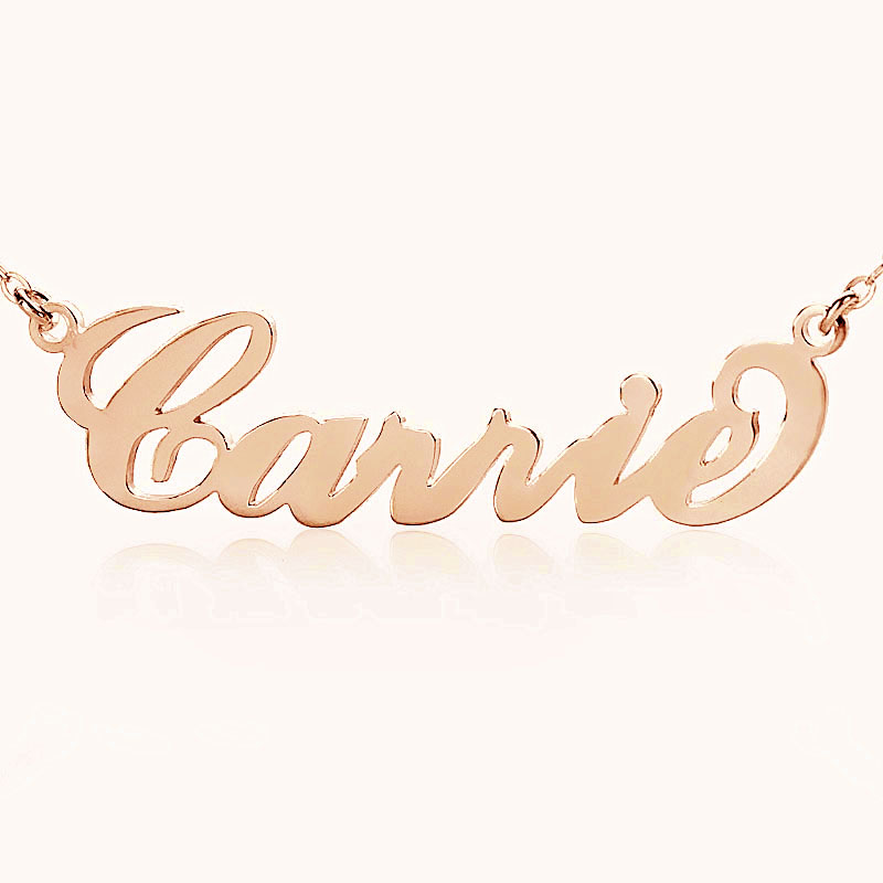 Personalised Carrie Name Necklace in 18ct Solid Rose Gold Personalised Carrie name necklace in 18ct solid rose gold