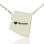 Custom Arizona State Shaped Necklaces With Heart Name Silver