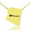 Custom Arizona State Shaped Necklaces With Heart Name Gold Plated