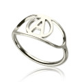 Personalised Eye Initial Ring Personalised eye-shaped initial ring