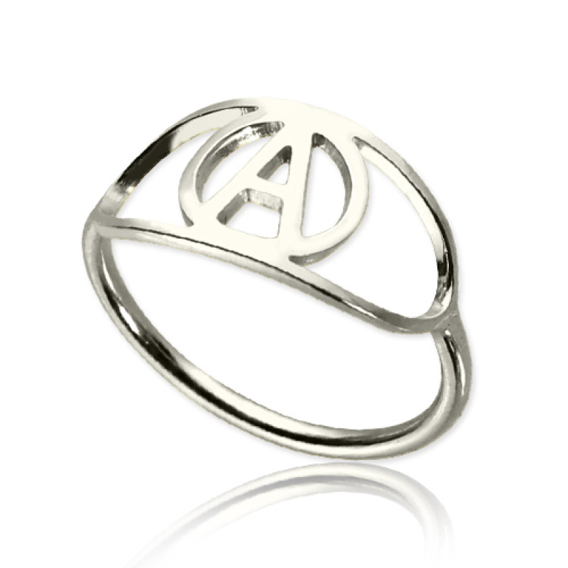 Personalised Eye Initial Ring Personalised eye-shaped initial ring