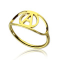 Personalised Eye Initial Ring Personalised eye-shaped initial ring