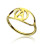 Personalised Eye Rings with Initial 18ct Gold Plated