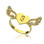 Angel Wings Heart Ring with Birthstone Initial 18ct Gold Plated