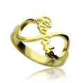 Custom infinity name ring with 18k gold plating