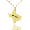 Texas State USA Map Necklace With Heart Name Gold Plated