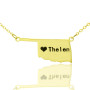 America Oklahoma State USA Map Necklace With Heart Name Gold Plated