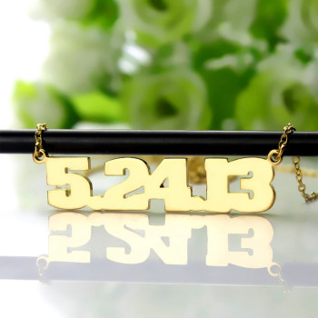 Gold Plated Silver Number Necklace Gold Plated Silver Number Necklace