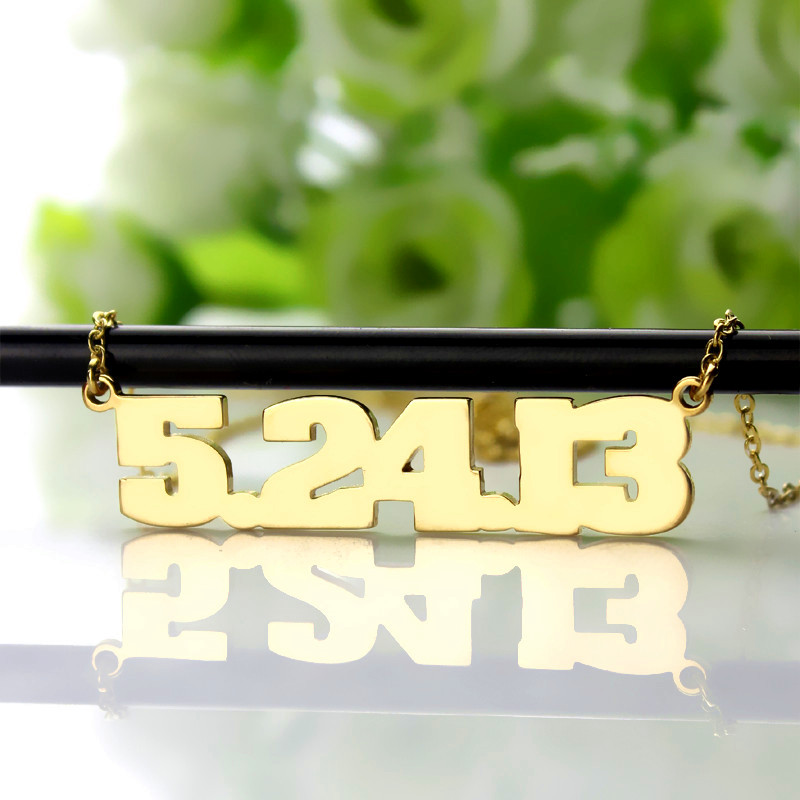Gold Plated Silver Number Necklace Gold plated silver personalised number necklace product image