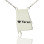 Custom Alabama State USA Map Necklace With Heart Name Silver
