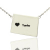 Wyoming State Shaped Map Necklaces With Heart Name Silver