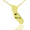 California State Shaped Necklaces With Heart Name Gold Plated