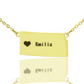 Kansas Heart Name Necklace in Gold Colour Gold-colour Kansas state-shaped personalised name necklace with heart detail