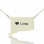 Connecticut State Shaped Necklaces With Heart Name Silver