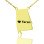 State USA Map Necklace With Heart Name Gold Plated Silver
