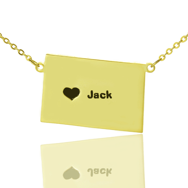 Colorado State Heart Name Necklace Colorado state-shaped heart name necklace