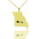 Custom Missouri State Shaped Necklaces With Heart Name Gold Plated