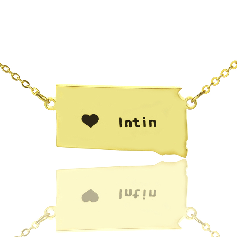 South Dakota heart name necklace product image