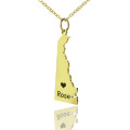 Custom Delaware Heart Name Necklace Custom Delaware state shaped heart name necklace