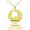 Custom Alaska Disc State Necklaces With Heart Name Gold Plated