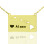 Custom Hawaii State Shaped Necklaces With Heart Name Gold Plated