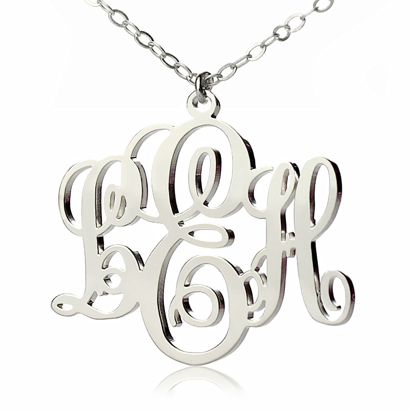 Personalised Vine Font Initial Monogram Necklace Personalised vine font initial monogram necklace product image