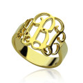 18ct Gold Plated Cut-Out Monogram Ring 18ct gold plated cut-out monogram ring with three initials