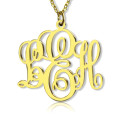 Personalised 3 Initial Gold-Plated Monogram Necklace Personalised gold-plated three-initial monogram necklace