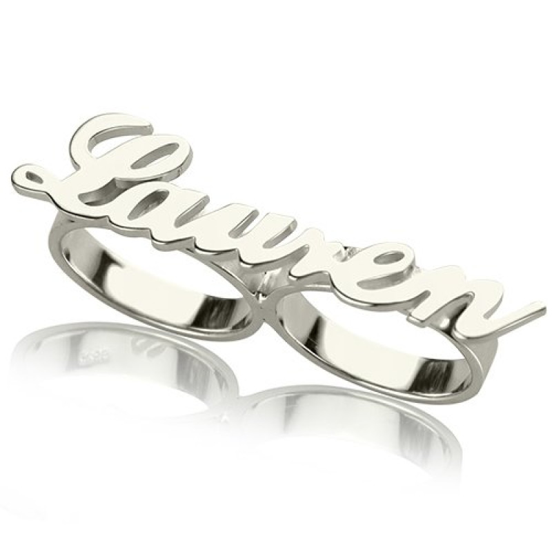 Personalised Allegro Two-Finger Name Ring Personalised Allegro two-finger name ring