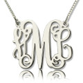 Personalised monogram initial necklace in sterling silver
