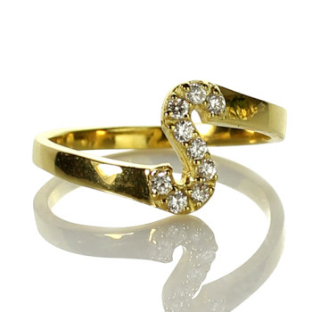 Custom Birthstone Initial Ring 18ct Gold Plated Custom Birthstone Initial Ring 18ct Gold Plated