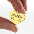 Mother Heart Family Names Necklace Detail Mother heart family names necklace detail