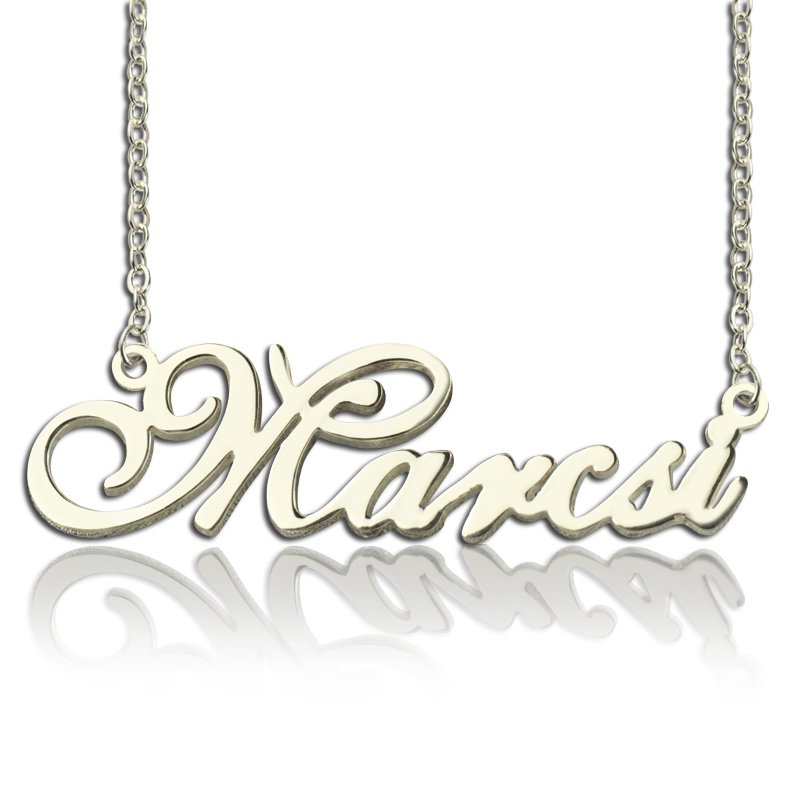Personalised Nameplate Necklace Sterling Silver Personalised nameplate necklace