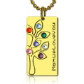 Personalised mother's birthstone family tree necklace