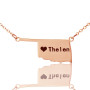 America Oklahoma State USA Map Necklace With Heart Name Rose Gold
