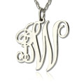 Personalised two initial monogram necklace in sterling silver