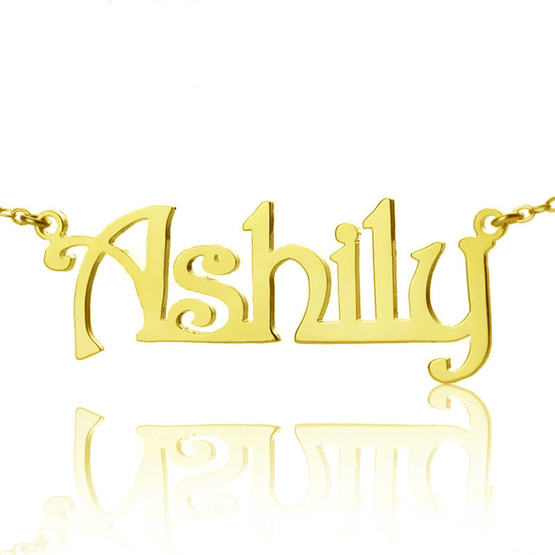 Personalised Harrington font name necklace