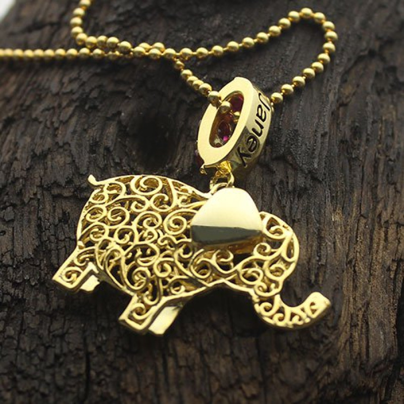 Personalised Elephant Necklace Personalised elephant name necklace product image