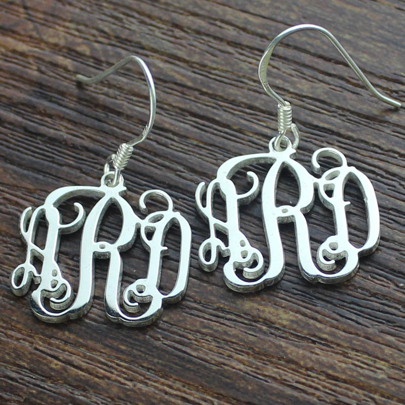 Personalised Monogram Earrings Detail Personalised monogram earrings product view