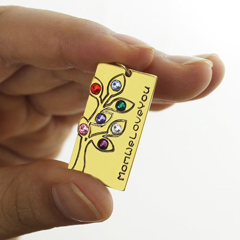 Mother's birthstone family tree necklace product image