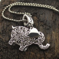 Elephant Charm Necklace Detail Personalised elephant charm name necklace product view
