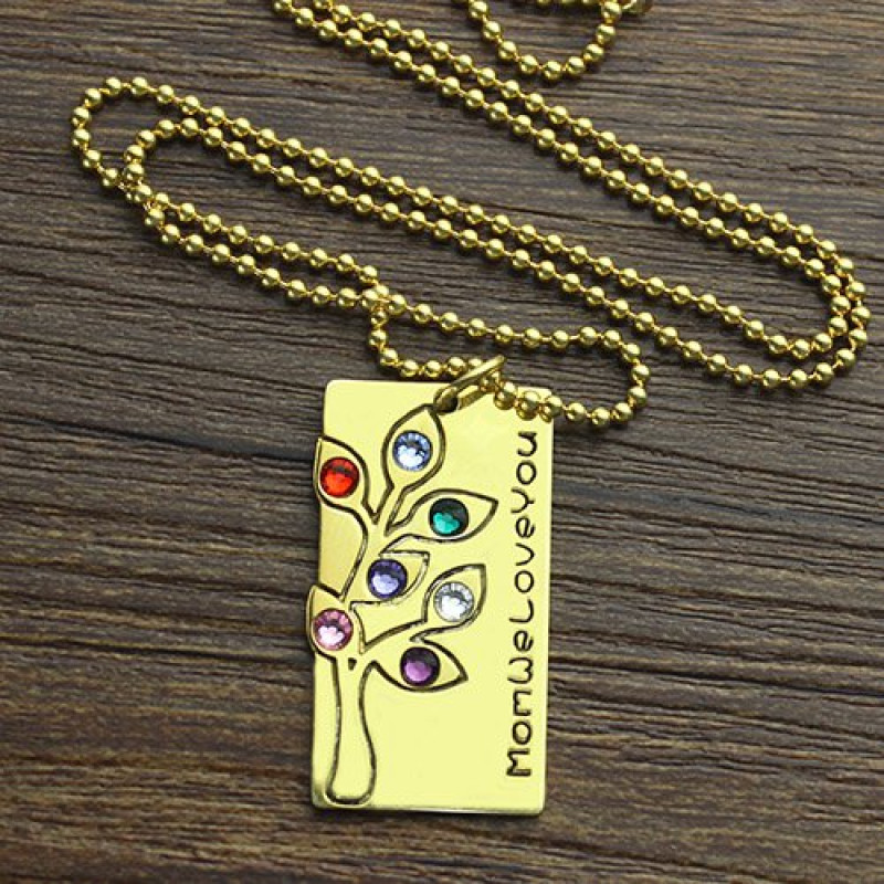Family tree pendant necklace product image