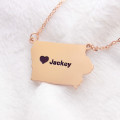 Iowa State Map Heart Name Necklace Iowa state map heart name necklace product view