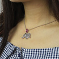 Elephant Charm Necklace Detail Personalised elephant charm name necklace product view