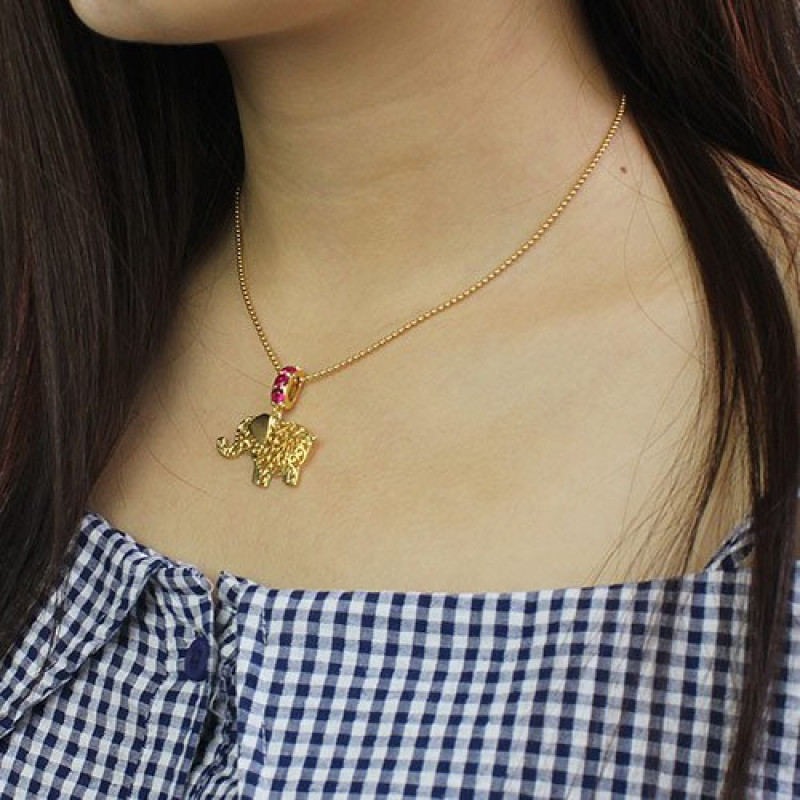 Elephant Birthstone Name Necklace Personalised elephant name and birthstone necklace